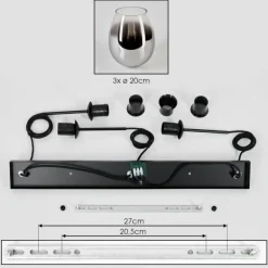 Vevino Suspension Chrome, Clair, 3 lumières