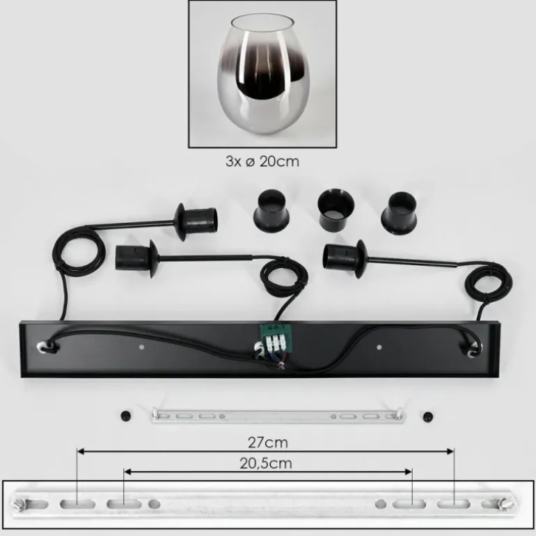 Vevino Suspension Chrome, Clair, 3 lumières
