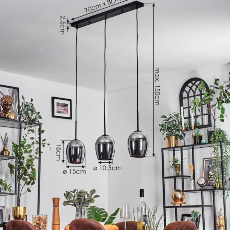 Vevino Suspension Chrome, 3 lumières