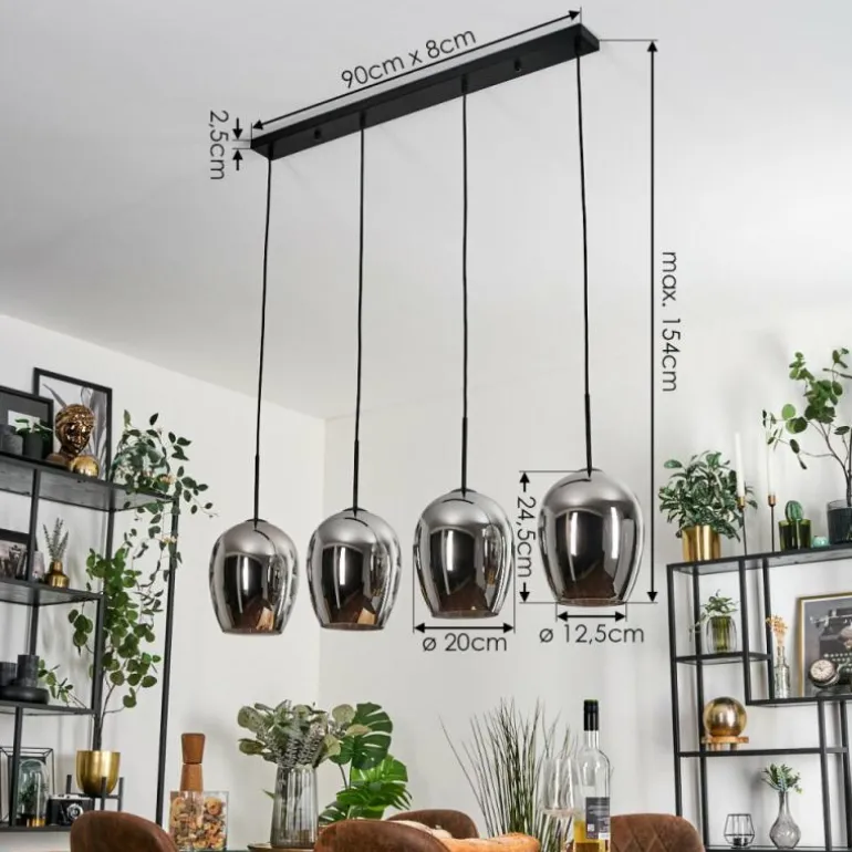 Vevino Suspension Chrome, 4 lumières