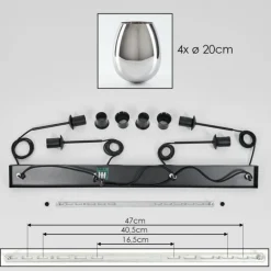 Vevino Suspension Chrome, 4 lumières