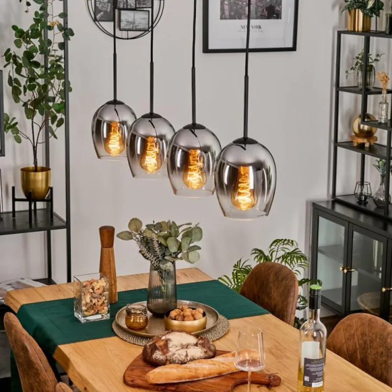 Vevino Suspension Chrome, Clair, 4 lumières