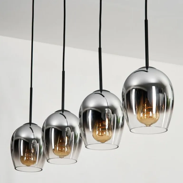 Vevino Suspension Chrome, Clair, 4 lumières