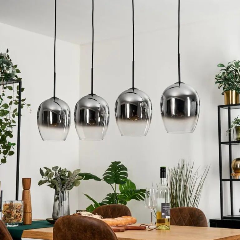 Vevino Suspension Chrome, Clair, 4 lumières