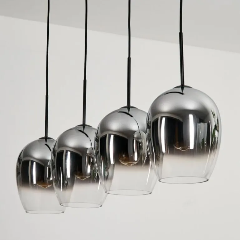Vevino Suspension Chrome, Clair, 4 lumières