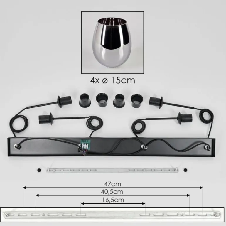 Vevino Suspension Chrome, 4 lumières