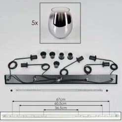 Vevino Suspension Chrome, Clair, 5 lumières
