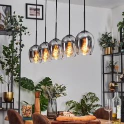 Vevino Suspension Chrome, Clair, 5 lumières