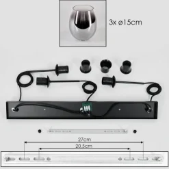 Vevino Suspension Noir, 3 lumières