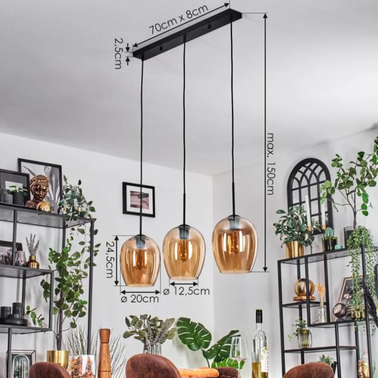 Vevino Suspension Noir, 3 lumières