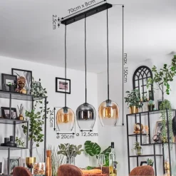Vevino Suspension Noir, 3 lumières