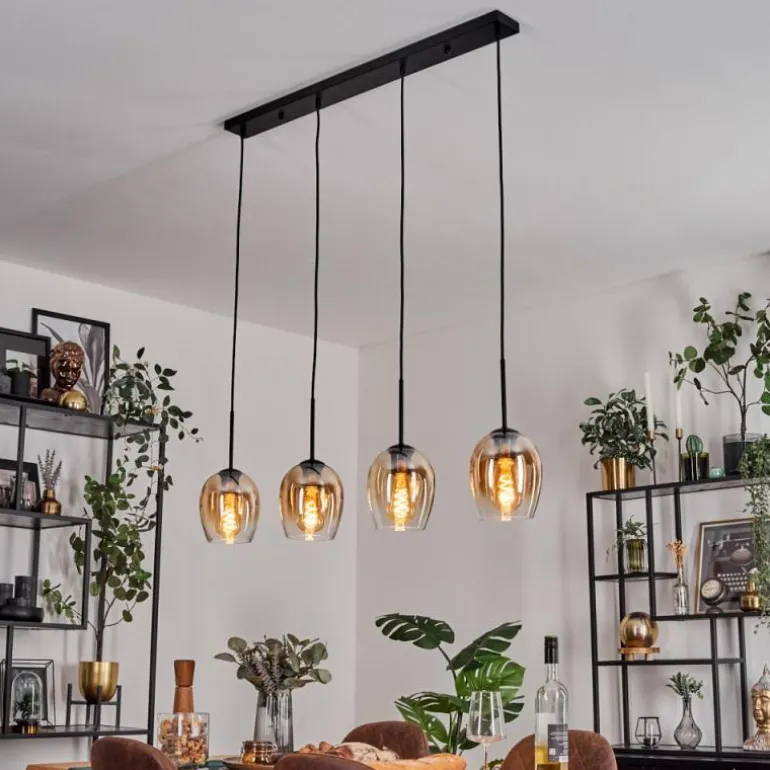 Vevino Suspension Noir, 4 lumières