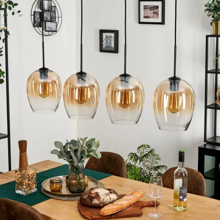 Vevino Suspension Noir, 4 lumières