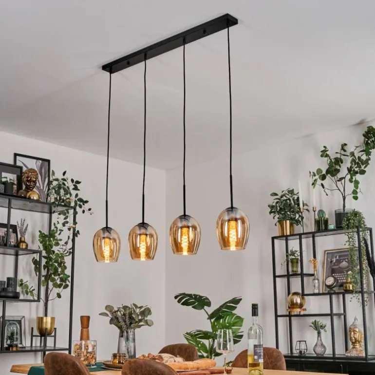 Vevino Suspension Noir, 4 lumières