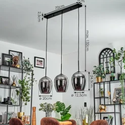 Vevino Suspension Noir, 3 lumières