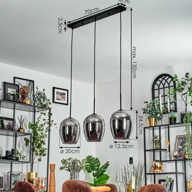 Vevino Suspension Noir, 3 lumières