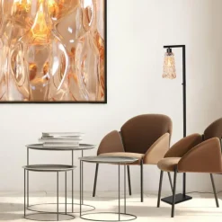 Vidrio Lampadaire Luminaires Steinhauer Noir, 1 lumière