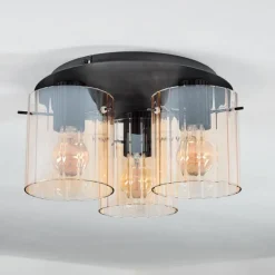 Vireda Plafonnier Noir, 3 lumières