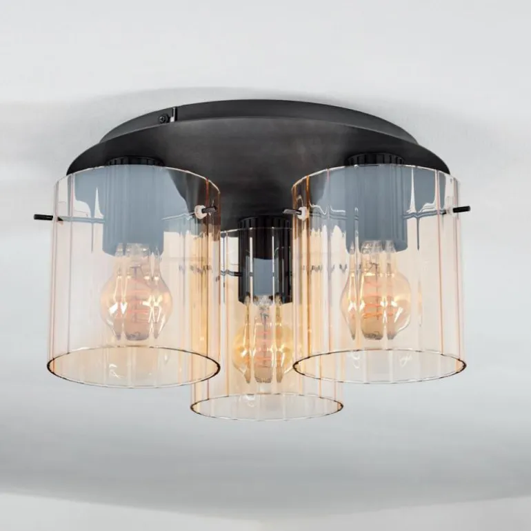Vireda Plafonnier Noir, 3 lumières