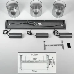 Vireda Suspension, Suspension Anthracite, 3 lumières