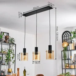 Vireda Suspension, Suspension Anthracite, 3 lumières