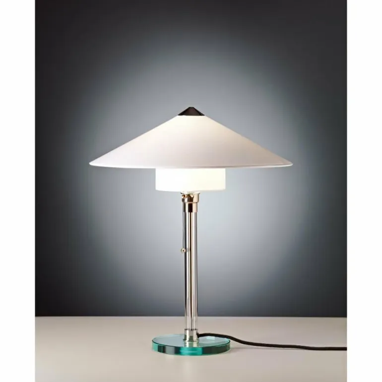 Wagenfeld 27 Tecnolumen Lampe à poser Nickel mat, Transparent, 1 lumière