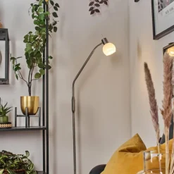 Warga Boule lumineuse, Lampadaire Nickel mat, 1 lumière