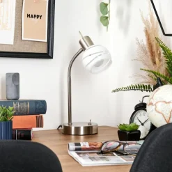 Warga Lampe à poser, Liseuse Nickel mat, 1 lumière