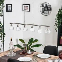 Warga Suspension, Boule lumineuse, Suspension Nickel mat, 6 lumières