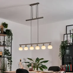 Warga Suspension, Boule lumineuse, Suspension Nickel mat, 6 lumières