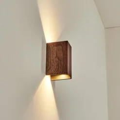 Woods Lampe murale d´extérieur, Luminaire Up & Down LED Couleur bois, Noir, 1 lumière