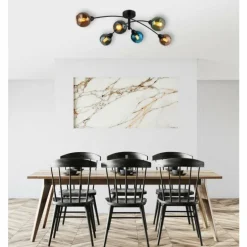 Zarlona Plafonnier Luminaires Globo Lighting Noir, 6 lumières