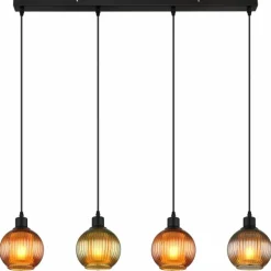 Zumba Suspension Luminaires Globo Lighting Noir, 4 lumières
